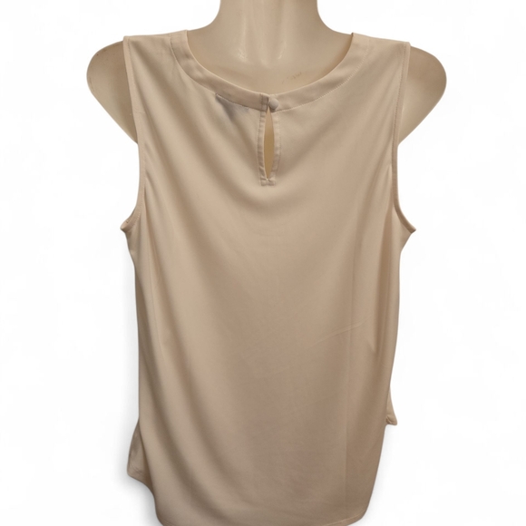 Ann Taylor Cream Sleeveless Blouse - Picture 3 of 4